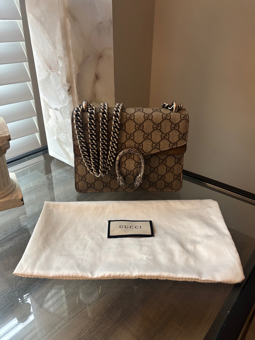 Gucci GG Supreme Mini Dionysus in Beige - Authentic